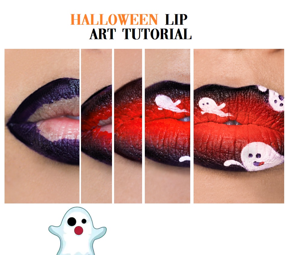 Halloween Lip Art Tutorial Ombre Lip Art Met Spookjes MATTE SHIMMER